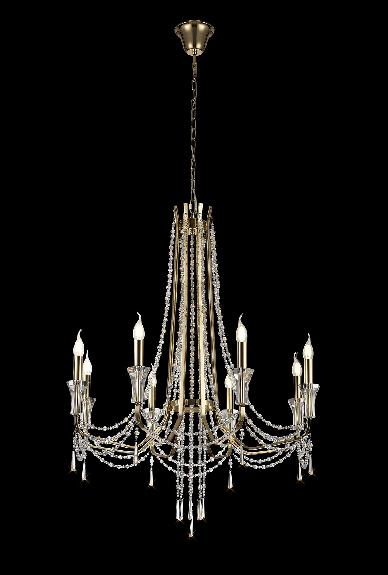 Armand French Gold Crystal Ceiling Lights Diyas Modern Chandeliers